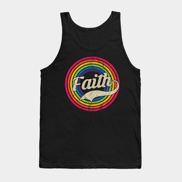 Faith - Retro Rainbow Faded-Style Tank Top by MaydenArt